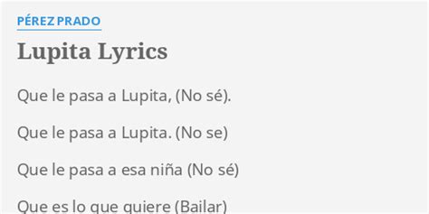 que pasa a lupita lyrics.